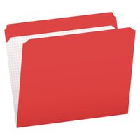 Pendaflex Color File Folders with Interior Grid, Letter Size, Red, Straight Cut, 100/BX (R152 RED)