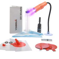 DIY Windshield Repair Kit, with UV Curing Light, Quick Fix, Car Glass Repair Tool Set for Half-Moon Cracks or The Combination Cracks (Set with UV Light)