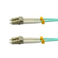 CableJoy LC-LC 10GB 50/125 OM3 Duplex Multimode PVC Fiber Optic Cable, Aqua (1 Meter)