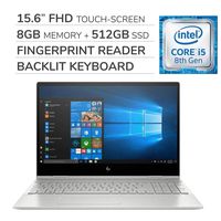 HP Envy x360 2-in-1 2019 Premium 15.6'' FHD Touch-Screen Laptop Notebook Computer, 4-Core Intel i5-8265U 1.6 GHz, 8 GB RAM, 512GB SSD, No DVD,Backlit Keyboard,Wi-Fi,Bluetooth,Webcam,HDMI,Win 10 Home