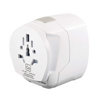 Go Travel Worldwide Grounded Adaptor Plus USB, White