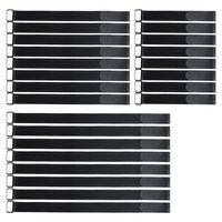 VIGAER 10"-15"-20" Inch Reusable Fastening Cable Straps, 24 Pcs Mix Securing Straps Adjustable Nylon Hook and Loop Cinch Cable Ties Down with Metal Buckle