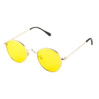 Cyxus Vintage Retro Blue Light Filter Glasses Round Anti Eyestrain Redness Metal Frame (8702Y06，GoldFame, Yellow Lens)