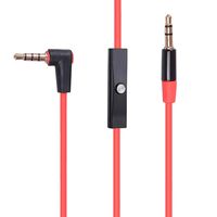 Replacement Audio Cable Cord Wire with in-line Microphone for Beats by Dr Dre Headphones Solo, Studio, Pro, Detox, Wireless, Mixr, Executive, Pill (Red)