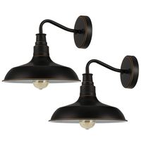DEWENWILS 2-Pack Indoor Outdoor Wall Sconces, Gooseneck Barn Light, E26 Socket, Vintage Wall Light for Kitchen Sink, Farmhouse,Porch, Garage, Bronze, ETL Listed