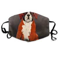 YUIOP Cute Boxer Dog Printed Mask Neutral Mask for Men and Women Polyester Dust-Proof Breathable Mask