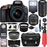 Nikon D5600 24.2 MP DSLR Camera + AF-P DX 18-55mm & 70-300mm NIKKOR Zoom Lens Kit + Accessory Bundle