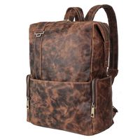 Lannsyne Men's Vintage Genuine Leather Backpack 15.6 Inch Laptop Bag Duffle Rucksack Daypack