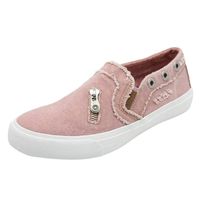 HIRIRI Women's Peas Shoes Summer Flat-Bottomed Casual Flat Shoes Slip-On Loafer Shoes Zipper Beach Shoes Pink