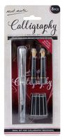 MONT MARTE 2 Nib Calligraphy Set, 8 Piece. Includes 1 Calligraphy Pen, 2 Calligraphy Nibs, 4 Black Ink Cartridges and an Instruction Booklet with Practice Sheets.