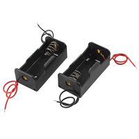 Aexit 10 Pcs Power supply and power module Black Batteries Holder Case w 5.5" Wire Leads for 1 x C 1.5V Battery