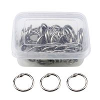 Loose Leaf Rings Book Binder Rings 1 Inch Metal Iron Nickel Plated Ring for Office School Home 50 Pack/Box