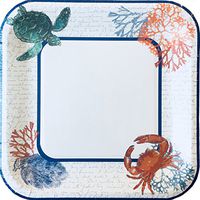 Party! Ocean Depths Square Luncheon Paper Plates, 14 ct