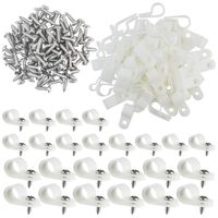 R-Type Cable Clip Wire Clamp, Jerbro 100pcs Nylon Screw Wire Clips Fastener Organizer with 100pcs Screws for Wire Management (1/2 Inch and 1/4Inch)