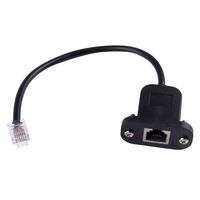 RJ12 6p6c Female to Male Telephone Panel Mount LAN Network Ethernet Extension Cable 15cm