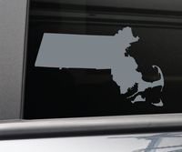 Massachusetts Vinyl Decal Laptop Car Truck Bumper Window Sticker, 6.5" x 4", Charcoal