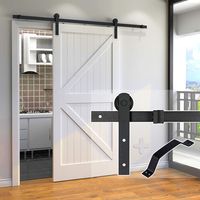 skysen 6.6FT Sliding Barn Door Hardware Track Kit Black -Step by Step Instruction(I Shape Hanger)