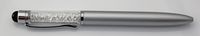 Pen and Stylus combo with Beautiful Sparkly Crystals: Silver