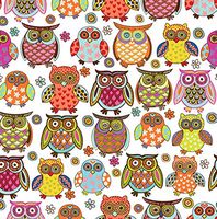 Colorful Owl Gift Wrapping Tissue Paper for Art DIY Crafts in Bulk # 237~10 Large Sheets Size 20" x 30"