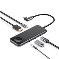 USB C Hub (2019 Update), USB C to iWatch Wireless Charger Adapter, Baseus 6 in 1 Type-C Adapter with Apple Watch Wireless Charger, 4K HDMI,60W Power Delivery,Audio/Mic,2 USB3.0 Ports for USB C Devices