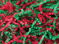 Pack Of 1, Solid Christmas Mix Crinkle Cut Shred (Spring-Fill / Zig Fill) 1/8" wide 8 oz Made In USA