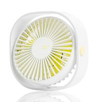 LoiStu USB Desk Fan, 4 Inch Portable Ultra-Quiet Mini Fan, 360° Up and Down, Three-Speed Wind, Suitable for Office, Family (White)