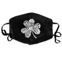 Hongao Anti Dust Pollution Mask Kiss Me I'm Irish Reusable Washable Earloop Face Mouth Mask for Men Women
