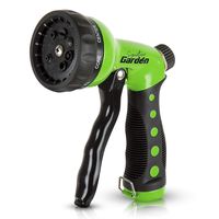 Signature Garden Heavy-Duty Nozzle, Comfort-Grip 8 Different Spray Patterns for Watering Lawns, Washing Cars & Pets