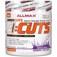 Allmax A-Cuts Amino Cuts Amino Charged Energy Preworkout Fat Burning CLA Taurine Green Coffee Choose from 8 Flavors (Grape Escape)