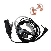 AOER 3' 2-Wire Coil Earbud Audio Mic Surveillance Kit for Motorola Two-Way Radio Single Pin Talkabout