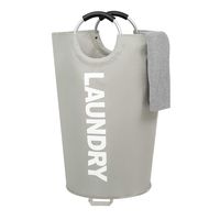 ZERO JET LAG 121L Extra Large Laundry Basket Collapsible Fabric Laundry Hamper Tall Dorm Laundry Bag Handles Waterproof Portable Washing Bin Folding Dirty Clothes Basket Bathroom (XL Light Gray)