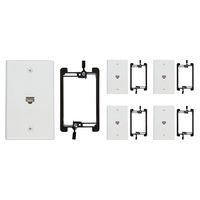 Buyer's Point 1 Port Cat6 Wall Plate, Female-Female White with Single Gang Low Voltage Mounting Bracket Device (5, 1 Port)