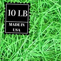 Shredded Paper Gift Basket Filler - Natural Packing Shreds for Crafts, Boxes and Bags, Recycled Decorative Stuffing Material, Raffia Confetti Easter Grass Fill by Mrs Fizz (Lime Green, 10 LB)