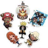 Bowinr One Piece Car Stickers, Anime Vinyl Waterproof Bumper Sticker for Phone, MacBook, Laptop, Car, Lugguage, Skateboard and More (6'pcs)