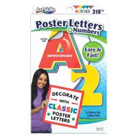 ArtSkills Poster Letters and Numbers, A-Z and 0-9, Assorted, Classic Colors, 310-Count (PA-1469)