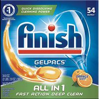 Finish All In 1 Gelpacs Dishwasher Detergent, Orange  54 ea