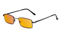 Eyekepper Blue Light Blocking Reading Glasses with Orange Tinted Filter Lens for Night Use - Memory Titanium Bridge Computer Readers Women Men -Black +1.25