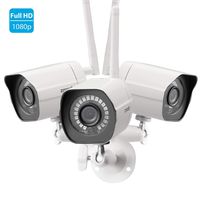 Zmodo Full HD 1080p Outdoor Wireless Security Camera System, 3 Pack Smart Home Indoor Outdoor WiFi IP Bullet Cameras with IR Night Vision, Motion Alerts, Remote View, White, Compatible with Alexa