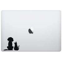 Laptop Notebook Sticker Decal - Cat and Dog Sitting Silhouette - Skins Stickers