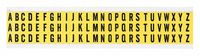 Brady 34138,  34 Series Consecutive Letters: 3410-A-Z, 1/2" Height x 11/32" Width, Black on Yellow, Legend "A Thru Z"  (1 per Order)