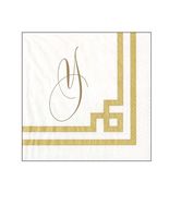 Luncheon Napkins Personalized Custom Paper Napkins Wedding Gold Monogrammed 100 Pcs Letter Y