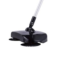 Hand Push Broom Magic Stainless Steel Dustpan | Household Cleaning Sweeper Mop by Mailzon (Black)