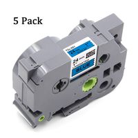 Replace Laminated TZe Tape TZ 551 TZe 551 1" (0.94") Black on Blue Label Tape Compatible for Brother P-Touch Label Maker PT-1400, PT-1500, PT-1500PC, PTD600 PT-D600VP 26.2 Feet (8M) 5 Pack