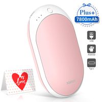 Jomst New 7800mAh Rechargeable Hand Warmers Portable Electric Power Bank,Larger Capacity Hand Warmer and Double-Sided Heating, (Pink)