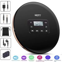 HONGYU Portable CD Player with LCD Display, Personal Compact Disc CD Players Electronic Skip Protection Shockproof Anti Scratch Function with Stereo Headphones Walkman (Black)
