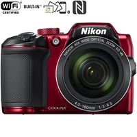 Nikon COOLPIX B500 16MP Digital Camera with 3 Inch TFT LCD Screen Nikkor Lens With 40x optical zoom wifi, Red (Certified Refurbished)