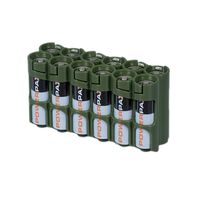 Storacell by Powerpax AA Battery Caddy, Military Green, Holds 12 Batteries