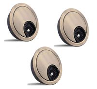 Lheng 3Pcs Green Bronze 60mm/1.96inch Desk Grommet Wire Organizer Cable Hole Cover Plug Cap Insert for Cable Cord Wire Orangizer Computer
