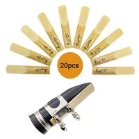 20pcs Clarinet Reeds 2.5 1 1/2 Reeds for Clarinets Strength 2.5 with Plastic Box (2 Boxes, Total of 20 Reeds)