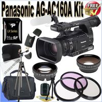 Panasonic AG-AC160A AVCCAM HD Handheld Camcorder 64GB Package (International Model)